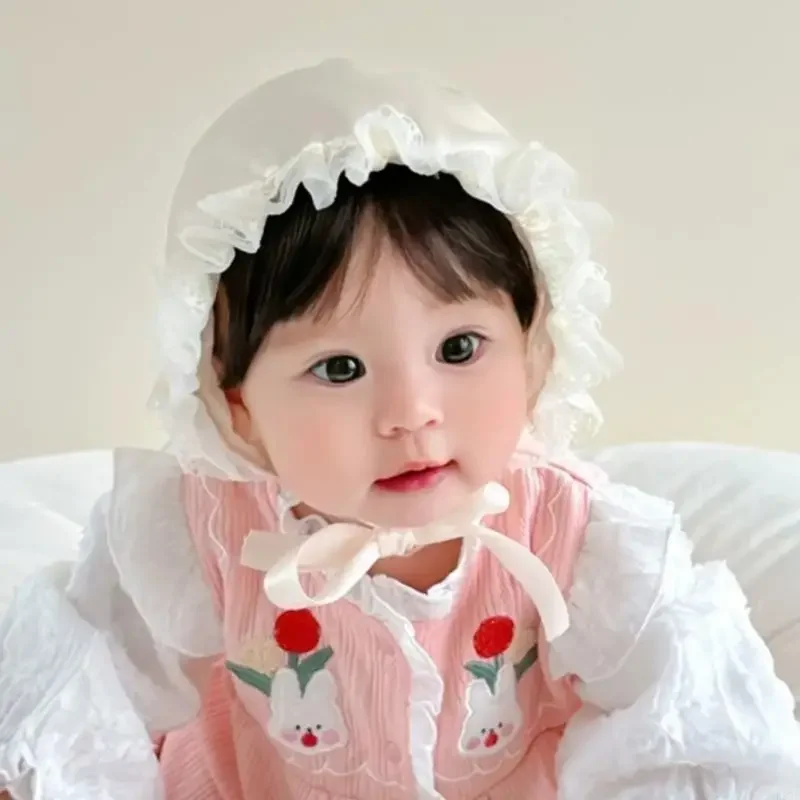 

K8GF Elegant Baby Hat Unisex Courtly Hat Infant Royal Styles Bonnet Soft & Breathable