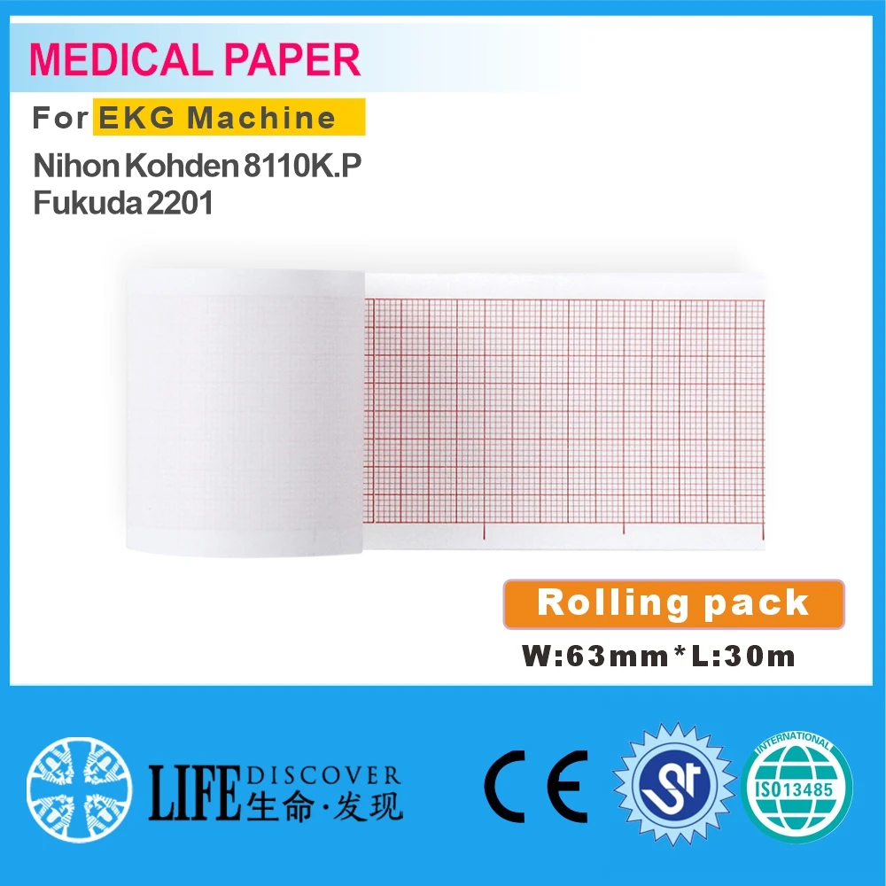 Medical thermal paper 60mm*30m For patient monitor no sheet Nihon Kohden 8110K.P，Fukuda 2201 5rolling pack