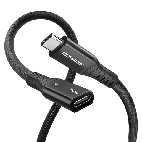 Thunder-bolt5 연장 케이블 120Gbps 240W 16K/8K 디스플레이 연장 코드 노트북/모니터/PC용 TB4/USB4/3.2와 호환 가능