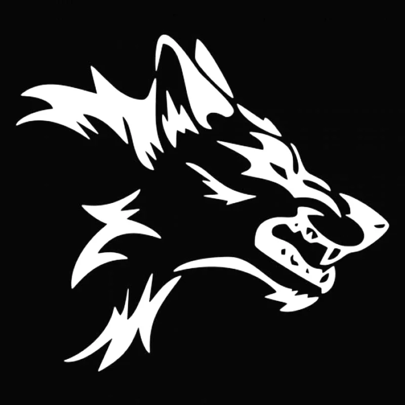 Fashion Beast Wolf Head Decals Race Car Vinyl Stylish Car Body Stickers Cover Black/Silver