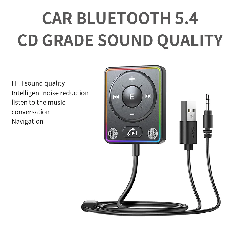 

Bluetooth5.4 Автомобильный передатчик 3,5 мм AUX MP3-плеер HIFI аудио адаптер для ПК ТВ автомобильный домашний динамик беспроводные аудиоресиверы