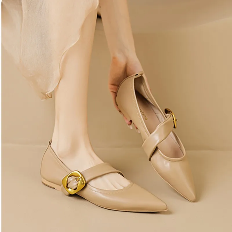 DIMANYU Women Pointed Toe Mary Jane FlatsShoes Office Plus Size Commuter Fashion Dress Shoes Women