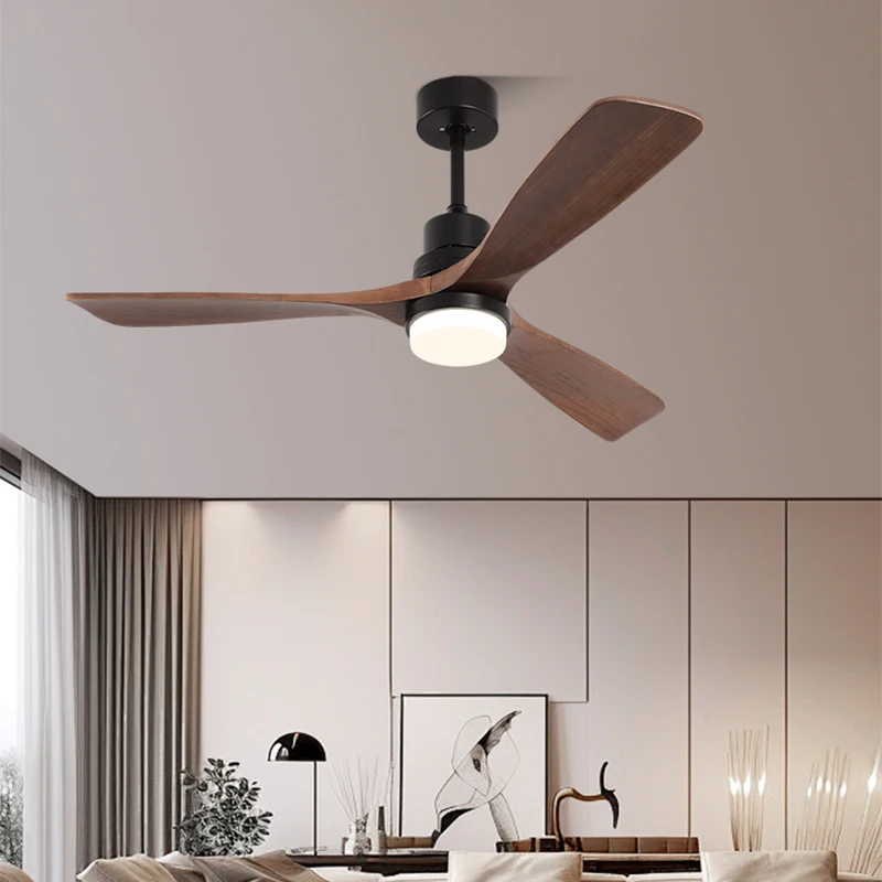 

42 52 Inch Ceiling Fan Lights 6 Speed 3 Blades Adjustable Hardware Solid Wood Remote Control Ventilator for Living Room Bedroom