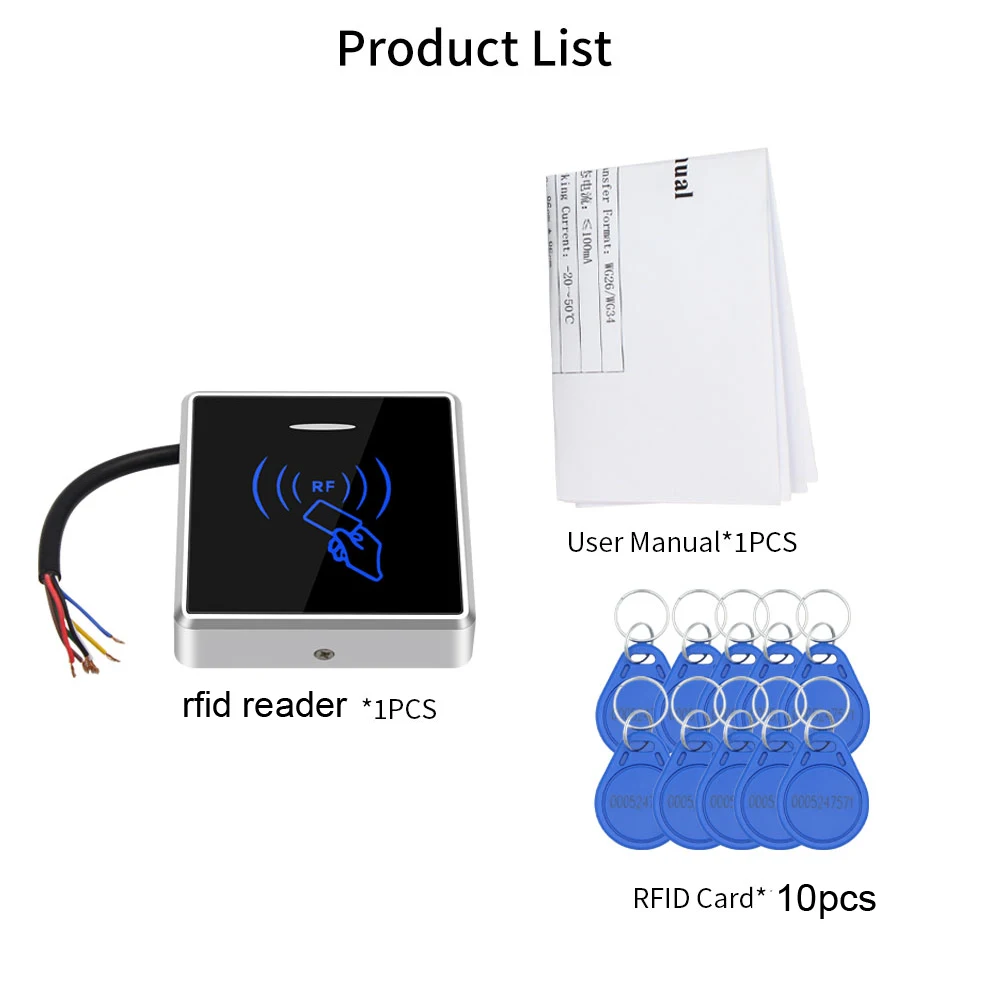 복제 방지 암호화 RFID 카드 액세스 제어 리더, 복제 방지 RFID 카드, Wiegand 출력 카드 리더, 릴레이 없음