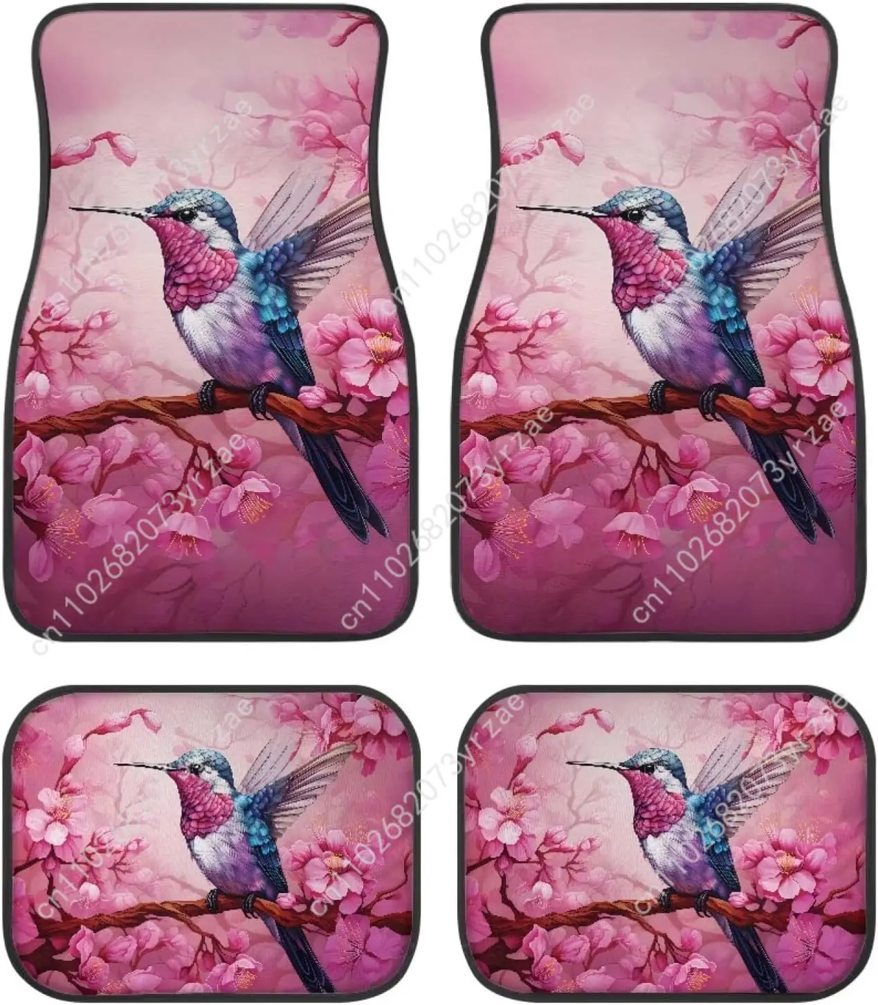 

Plum Blossoms Bird 4pcs Universal Car Floor Mats All-Season Fashionable Auto Interio Absorbent Non-Slip Washable Car Floor Mats