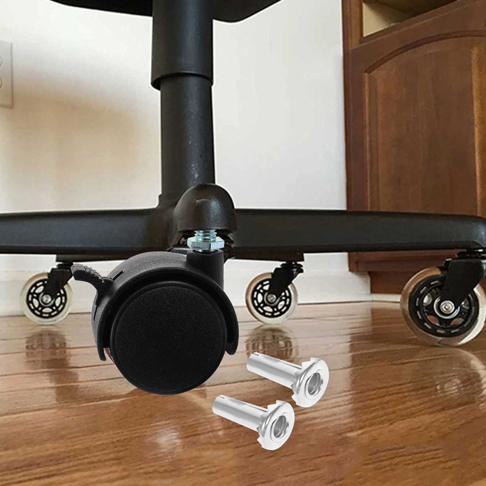 20 Pcs Metal Caster Rod Cover Castors Gate Socket Insert Sleeve Round Inserts 3/8 Swivel Sockets Mounting for Chair Leg