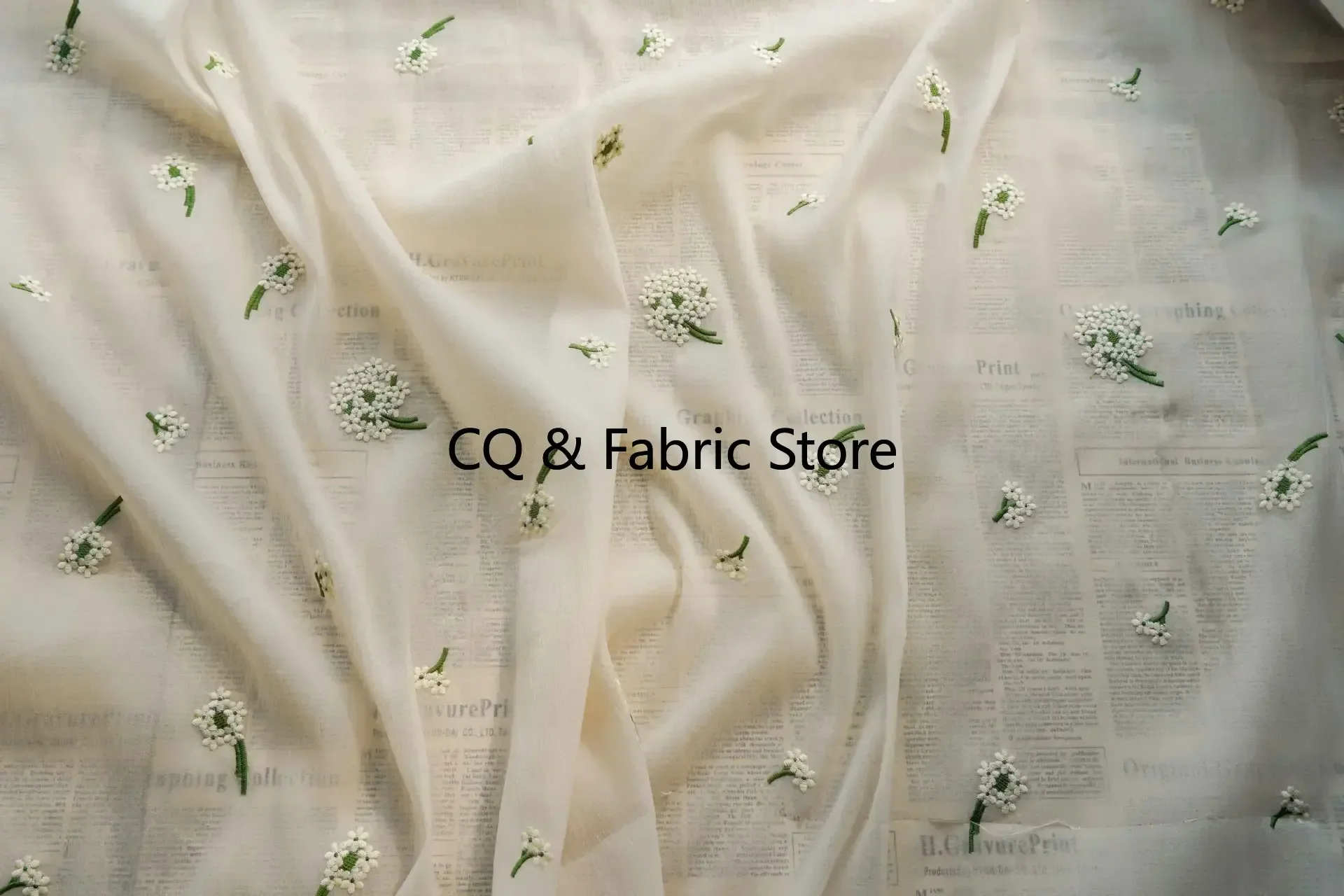 نسيج زهرة مطرز من التول الناعم لفصل الربيع والصيف فستان الزفاف الملابس النسائية تنورة باقة التفاف النسيج