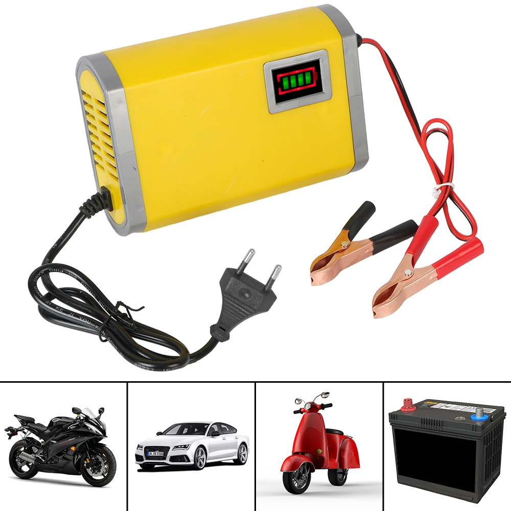 AC 110-220V Input DC 12V 6A Output Smart Car Battery Charger For 20AH/60AH/80AH Lead Acid Batteries