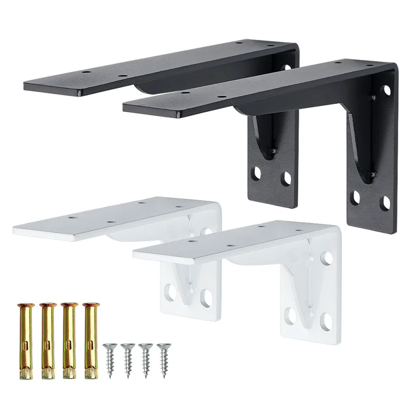 2 Pieces Heavy Duty Mantel Brackets, Large Metal Shelf, Wall Mounted Floating Triangle Hand Welded Countertop Holder