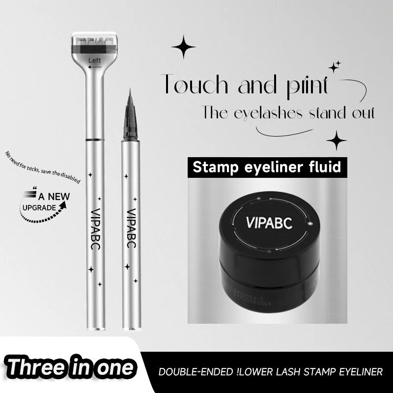 Onderste Wimper Stempel Professionnelle Wimper Afdichting Eyeliner Pen Waterdichte Zweetbestendige Eyeliner 2 In 1 Dubbelzijdige Wimper Afdichting