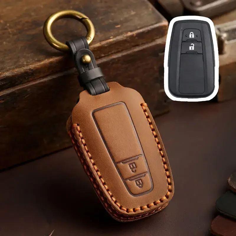 

1pc Leather Car Key Cover Case For Toyota Corolla Prius Camry CHR C-HR RAV4 Altis Land Cruiser Prado