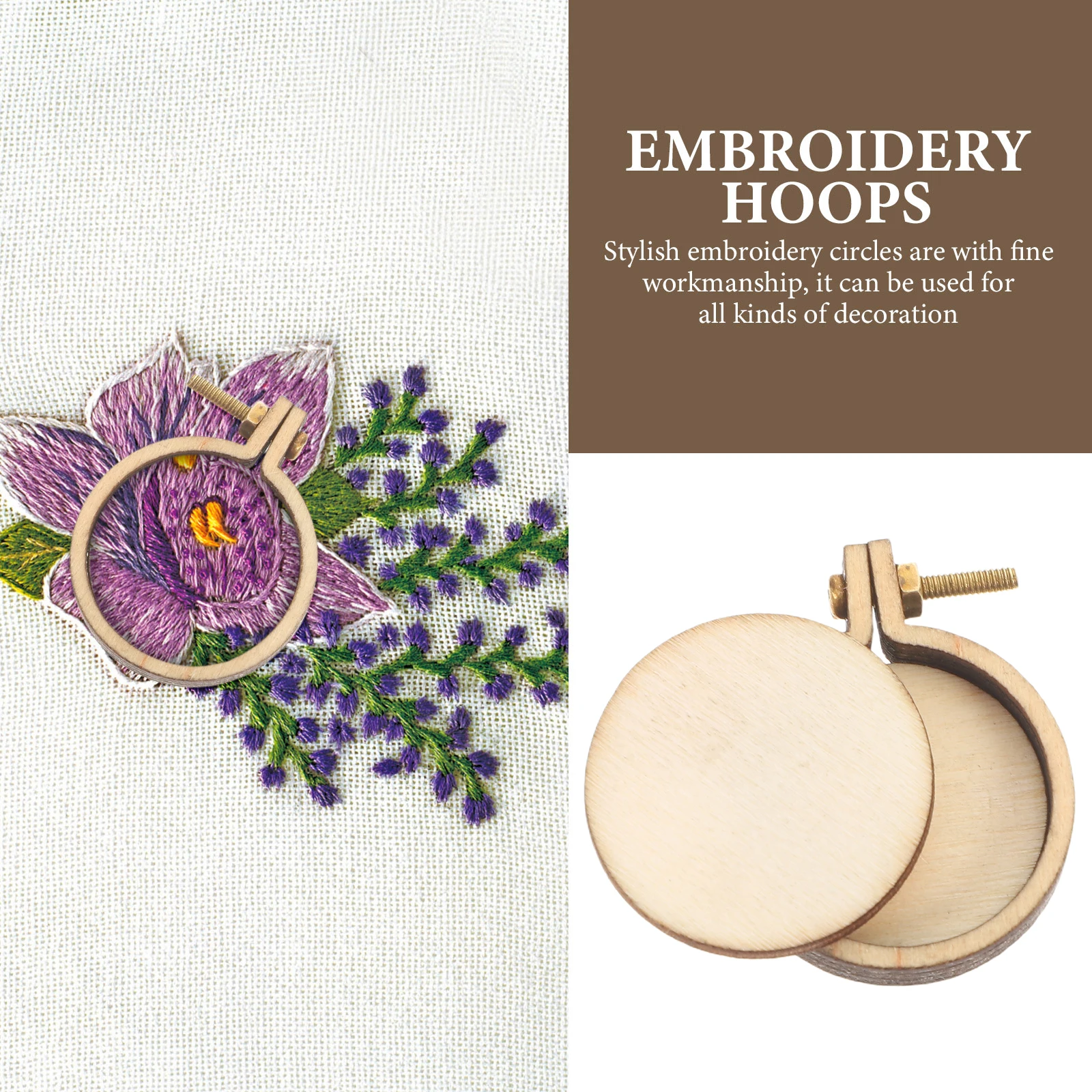 

10 Sets Mini Embroidery Hoops Wood DIY Kit 2 5cm Cross Stitch Hoop Crafting Circles Small Charms Decorative Frames
