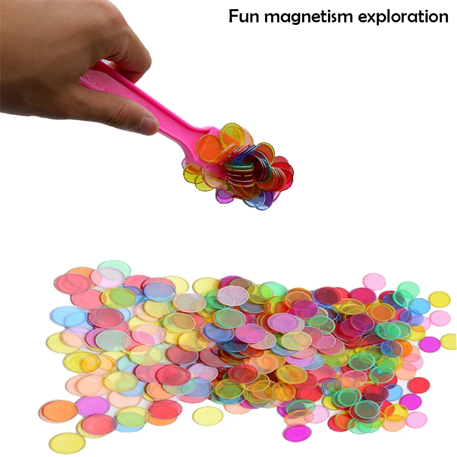 Magnet Wands Rod Stick, Chips -100pcs Set, Science Experiment Tools, Preschool Learning Toys,Teacher Supplies