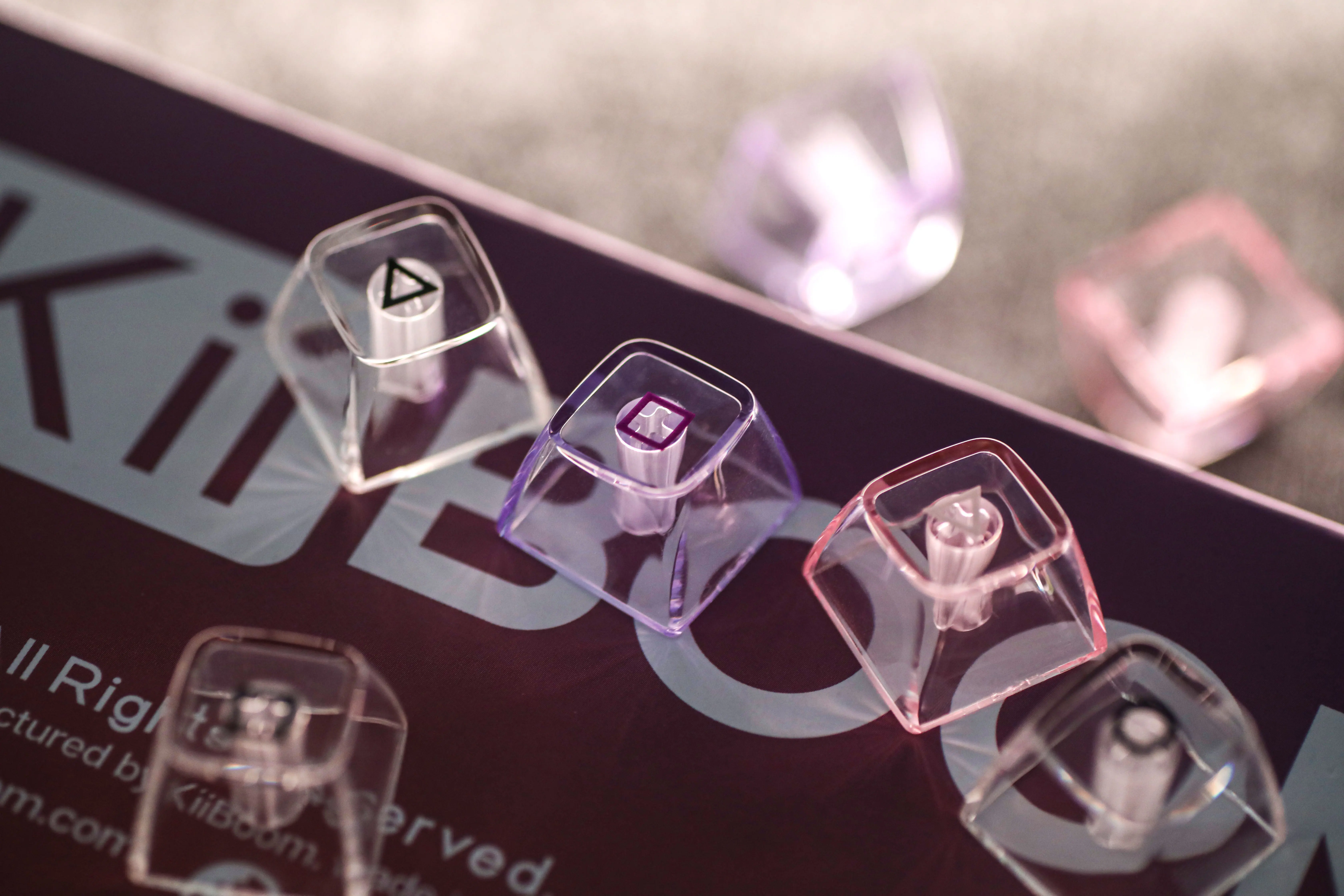 Produk Baru KiiBOOM Transparan PC Keycaps Custom Keycaps Jerman 146 Keys Transparent Double Shot Pbt Keycaps Mini Keyboard