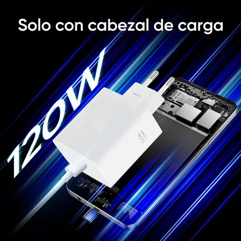 Зарядное устройство Realme 120W EU SUPERVOOC, быстрый адаптер с кабелем Type-C, совместимо с iPhone, iPad, OPPO/OnePlus