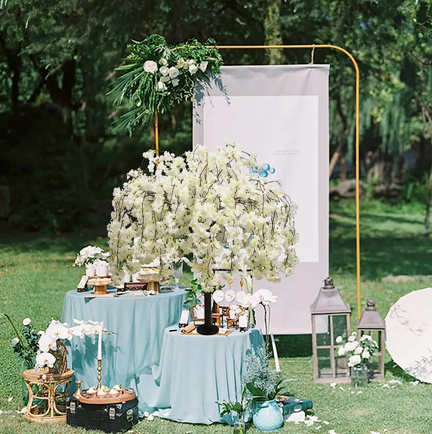 

Artificial Cherry Tree Weeping Cherry Tree White Cherry Tree for Indoor Outdoor Home Office Party Table Center Wedding