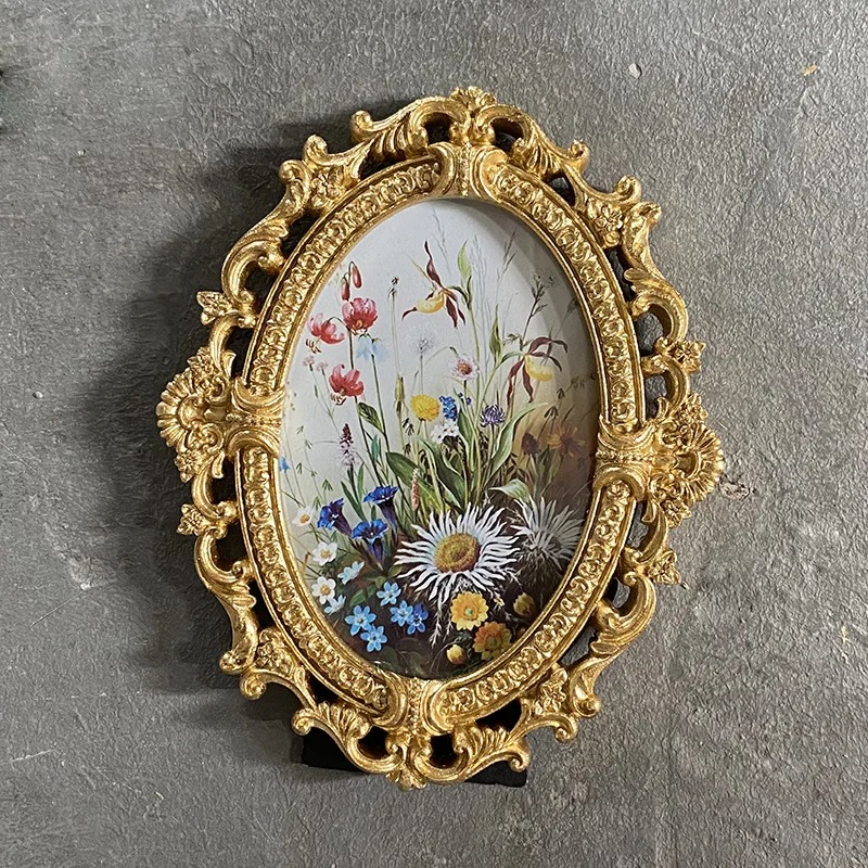 

Mutihome Gold Color Romantic Wedding Photo Frame Rustic Resin Photo Frame Table European Style Photo Frame French Photo Frame