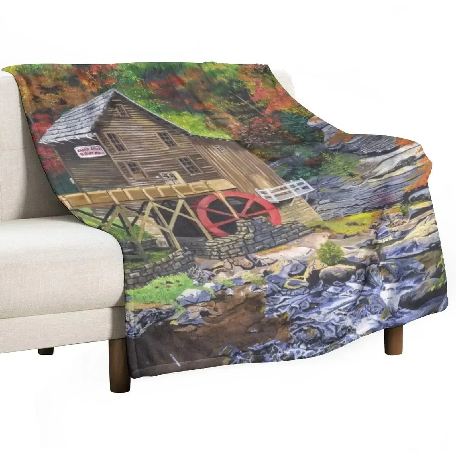 

New Glade Creek Grist Mill, WV Throw Blanket anime Luxury St Flannel Soft Plaid Blankets