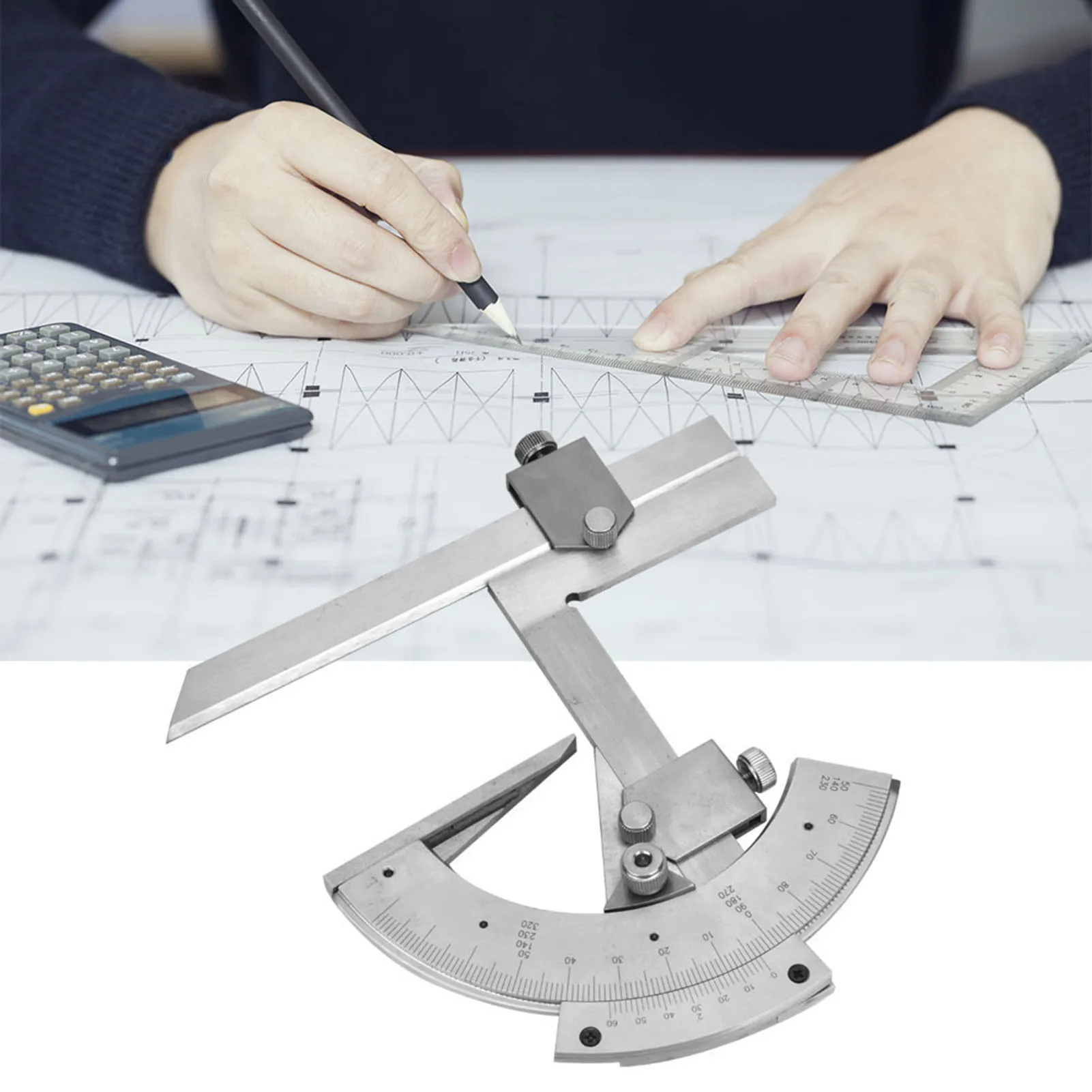 

Angle Measuring Tools Ruler Tool Bevel Protractor 0-320° Precision Angle Measuring Ruler Tools Bevel Protractor