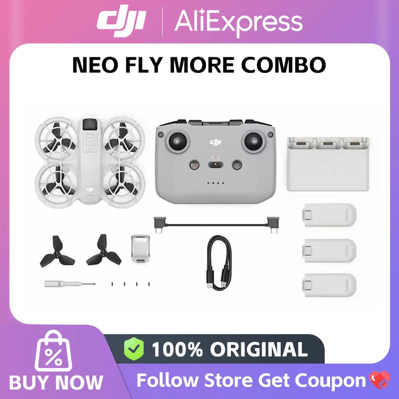DJI NEO Fly More Combo FPV Drone 4K Video ultraestabilizado Decollo de palma Protectores de hélice portátiles de cobertura completa Nuevo