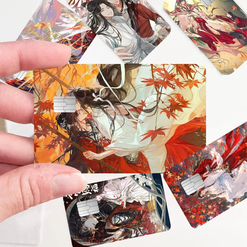 Chinese Heaven Officials Blessing Cartoon Credit Card Skin Stickers for Bank Card Bus Metro Card Sticker Waterproof Women Gift