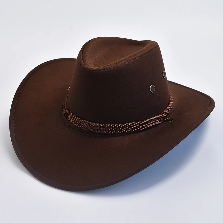 Women's Men's Artificial Suede Western Cowboy Hats Vintage Gentleman Cowgirl Jazz Hat Holidays Party Cosplay Hat image 4