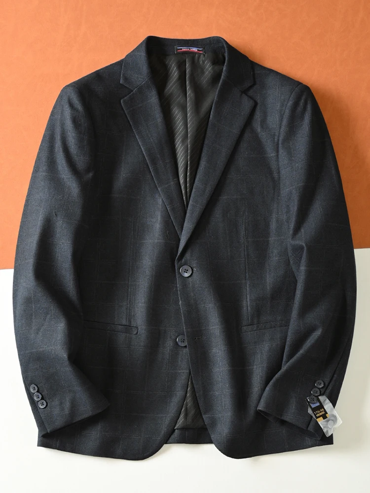 

Высококачественный клетчатый мужской деловой повседневный костюм Jaet с двумя пуговицами, однобортный, осенне-зимний, Faion Ci Sle, подставка