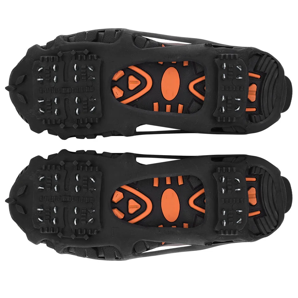 Paku Anti Selip TPE 24 Gigi, Alat Anti Selip untuk Sepatu, Paku Crampon untuk Salju, Tanah, Hiking, dan Panjat Tebing