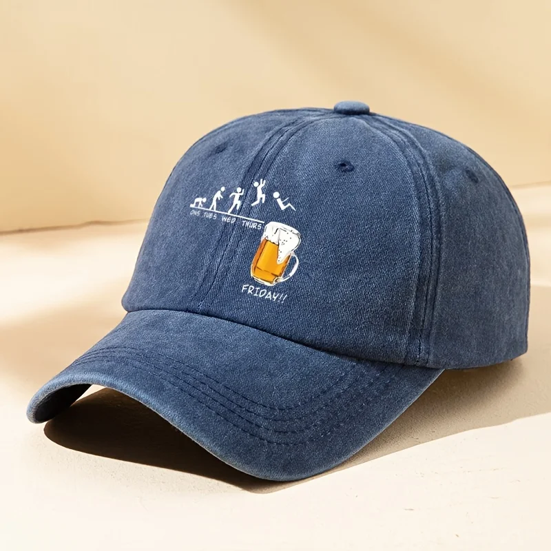 Gorra de béisbol unisex con días divertidos de la semana y cerveza, 1 unidad