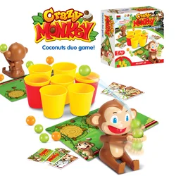 Crazy Monkey Party Board Games Toys Two People Competition Party Table Games Toys Cartoon Monkey Shooting Ball Interactive Toy