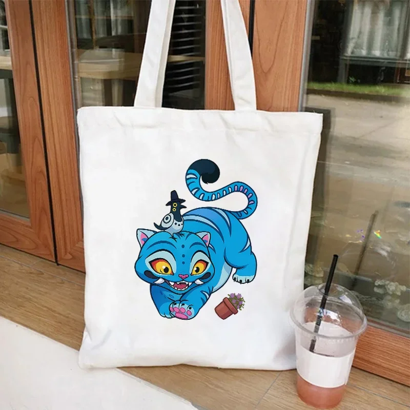 Kpop Demon Hunter bolso de lona mujeres niñas Simple de gran capacidad Demon Hunters bolso de hombro bolso de mano reutilizable - Image 5