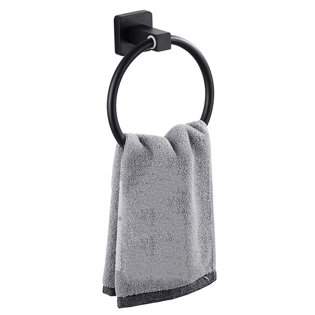 رف منشفة الحمام الألومنيوم جدار جبل حامل المناشف لا تركيب الحفر للمنزل فندق المطبخ الحمام ديكور #2