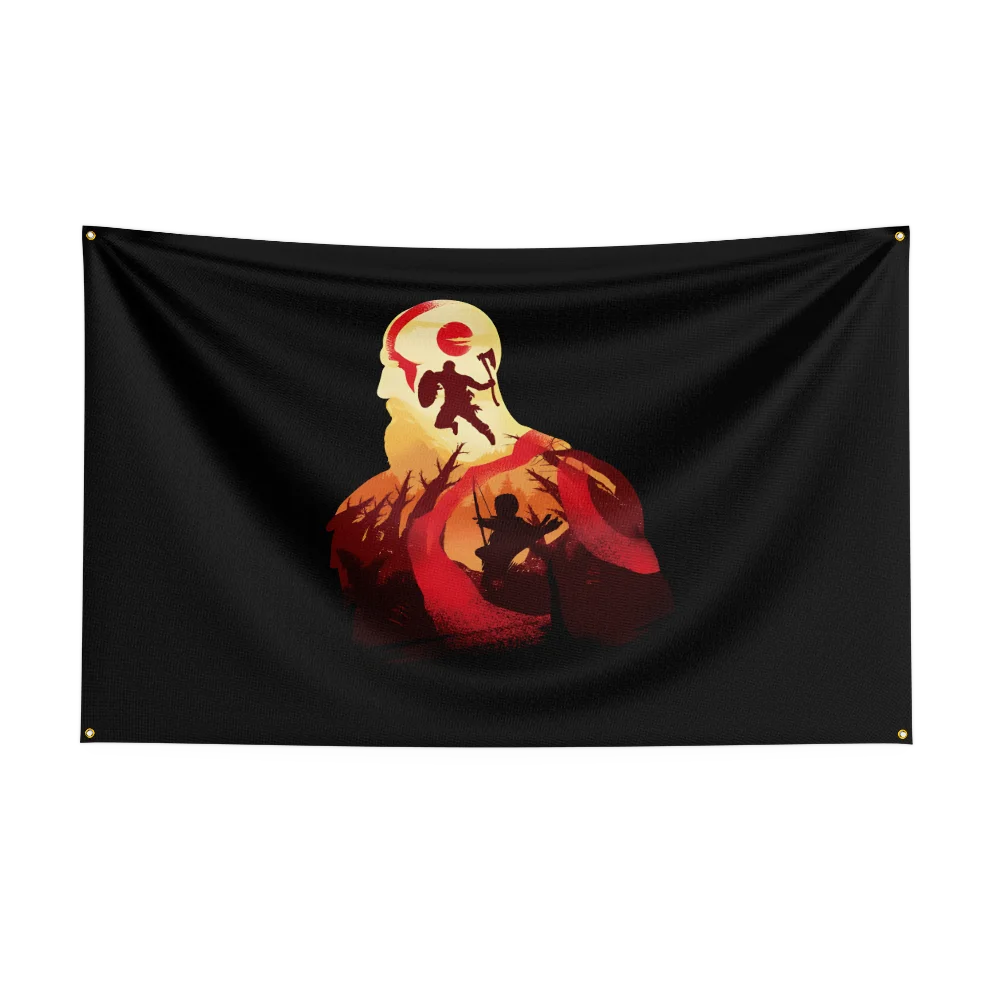 게임 G-God O-of W-War 플래그, 폴리에스터 디지털 인쇄 게임 태피스트리 커튼 장식, 2 × 3ft, 3 × 5ft