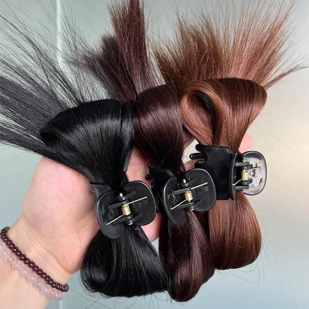 MERISIHAIR Half-tie Hair Claw Clip Feather Shuttlecock Hair Extensions Messy Hair Bun Crab Clip High Ponytail Hair Accessories