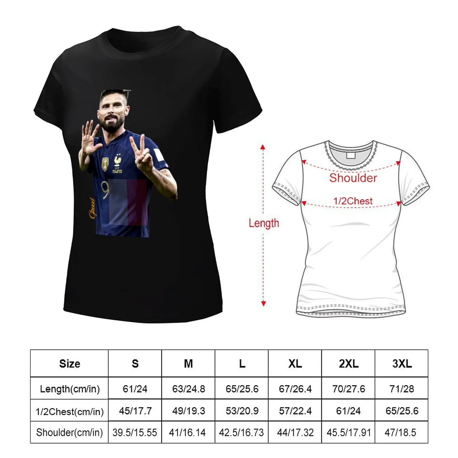 Olivier Giroud T-Shirt lady clothes anime clothes tops vintage clothes Women's clothing