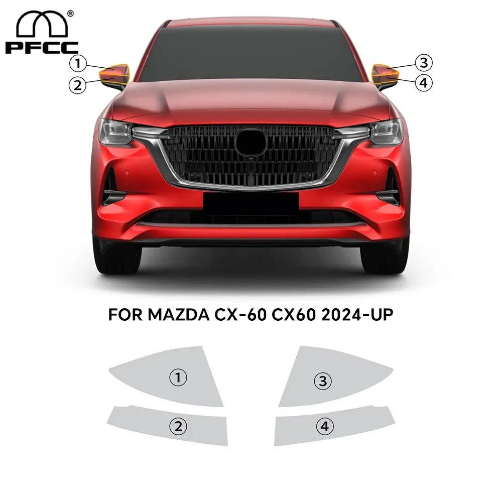 

Предварительно вырезанная защитная пленка для зеркала заднего вида PPF для Mazda CX-60 CX60 2024-UP B C Pillars, пленка из ТПУ, ремонт против царапин