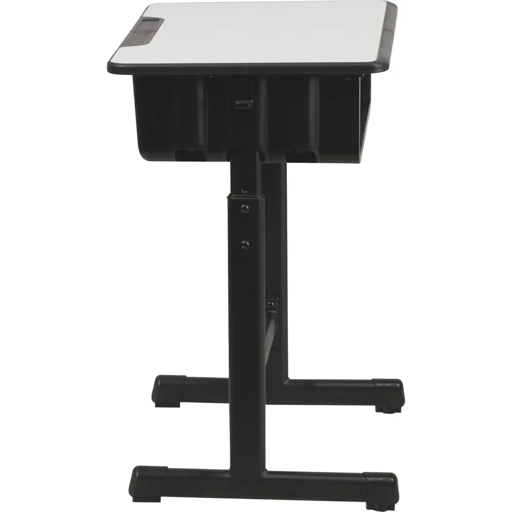 Billie Open Front Student Desk for Classrooms or Remote Learning, Height Adjustable School Desk with Book Box and Bag Hooks