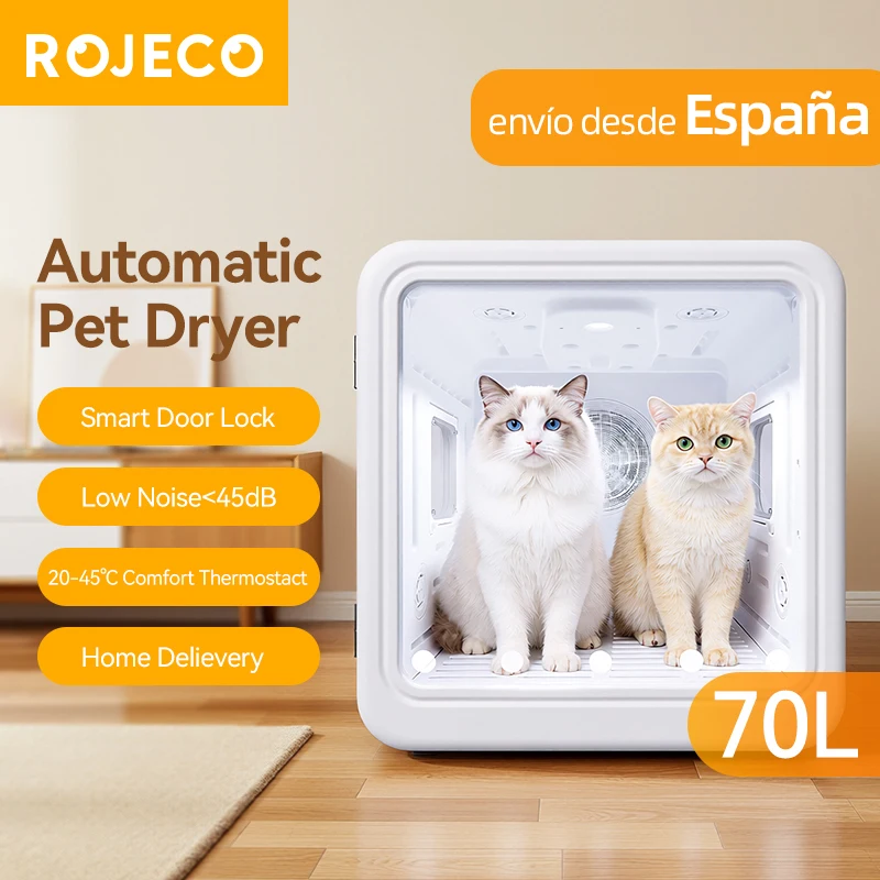 ROJECO 70L Séchoir intelligent pour animaux de compagnie avec contrôle automatique de la température 360° °   Séchoir pour animaux de compagnie ultra silencieux à 4 vitesses pour chien et chat