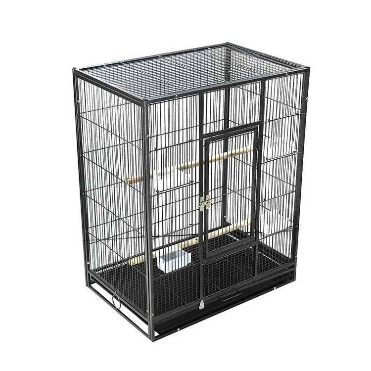 61X42X135cm Metal Bird Cage with Rolling Stand Parrot Playground Birdcage for Cockatiel Canary Finch Lovebird Parrotlet Pigeon