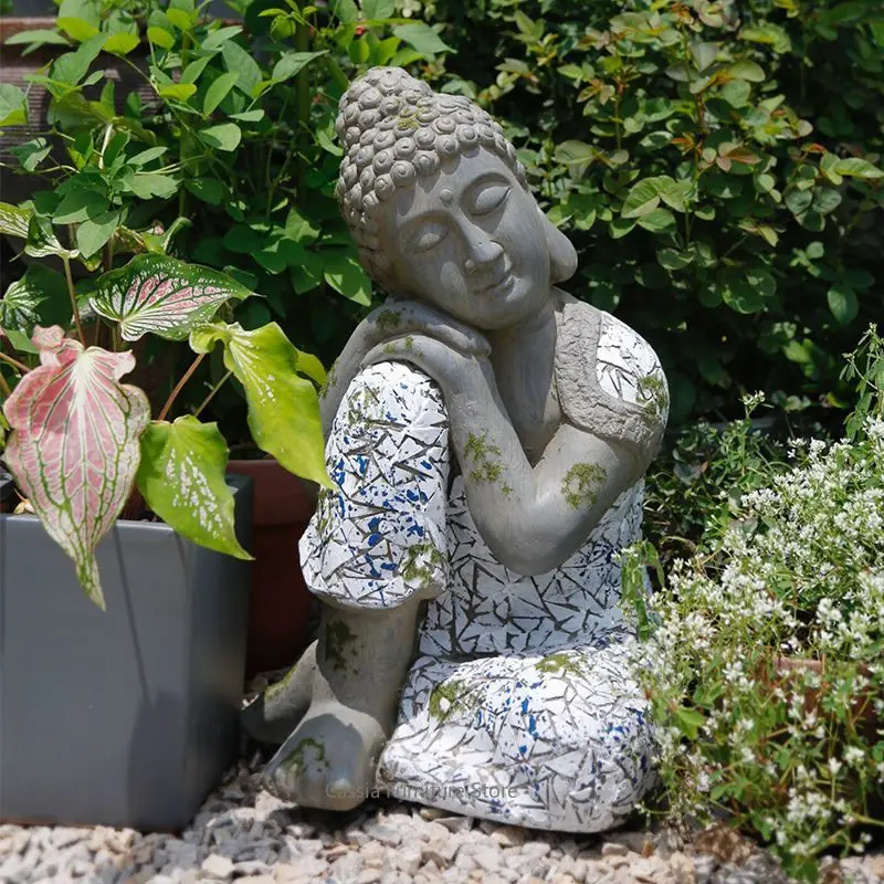 Zen Buddha Planter for Desktop, Minimalist Decor for Bowl Lotus, Copper Coin Grass Container, Mindful Tea Table Accent