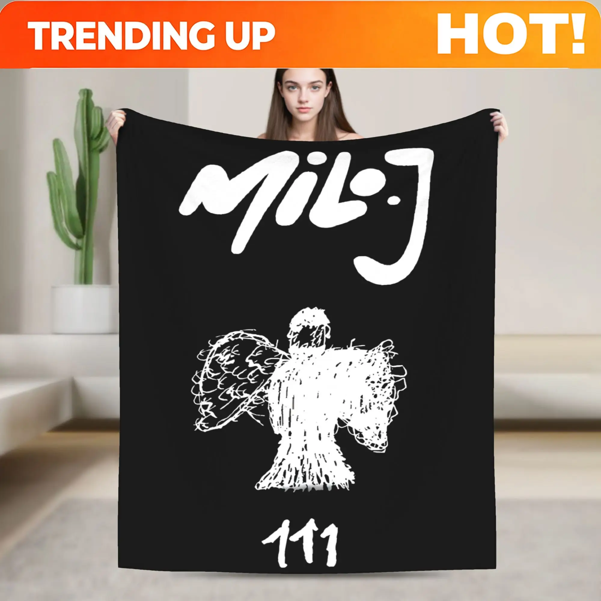 Customize A Milo J Singer Signature-themed Design Plush Blanket, Featuring Artistic and Soft Plush Fabric, Perfect as a  Gift fo