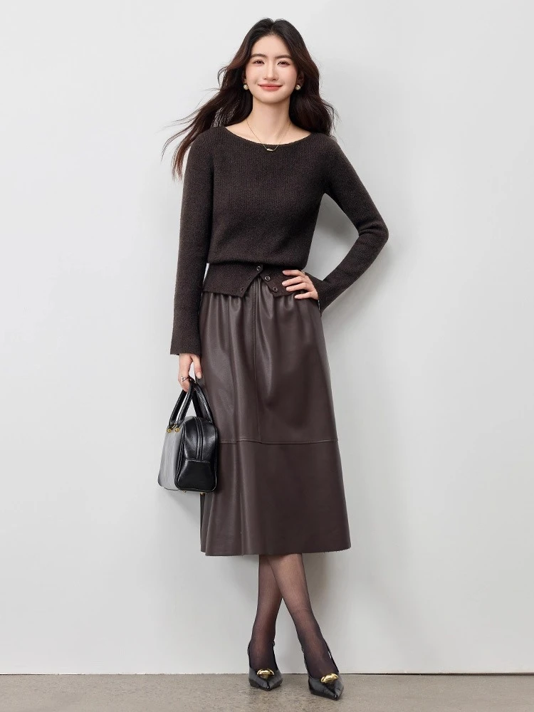 

SENTUBILA элегантные повседневные пуловеры, осень 2024, однотонные свитера с длинными рукавами, вязаный пуловер, свитер, женские топы W54EE3935