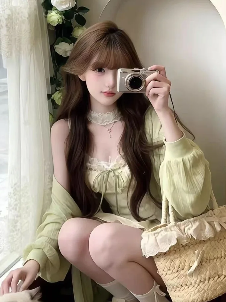 

Knitted Shawl Knot Dress Bloom Short Pants Three Piece Set Island Vacation Fashion Casual Breathable Polyester