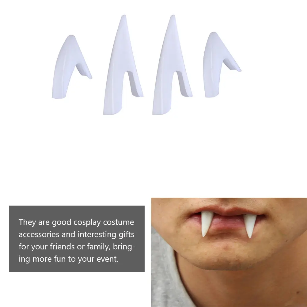 

Cosplay Vampire Dentures Bloodsucker Fangs Plastic Safe Halloween Party Teeth Props Accessories Gifts Weird Toys