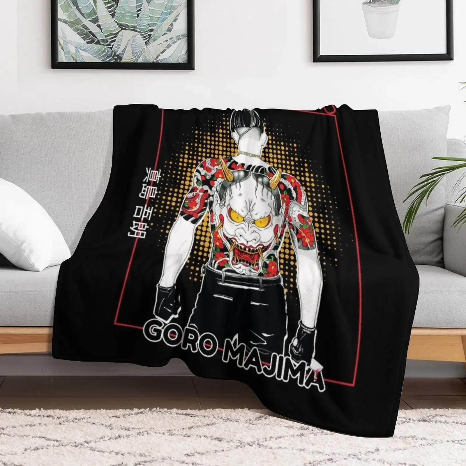 Goro Majima Yakuza Premium T-Shirt Throw Blanket Fashion Sofas Heavy Sofas Blankets