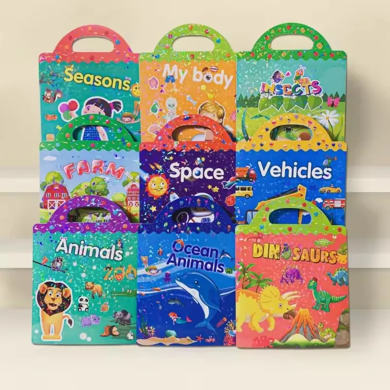 Student DIY Scene Sticker Book Multi Pattern Portable Handheld Sticker Book Student Handmade Sticker Book
