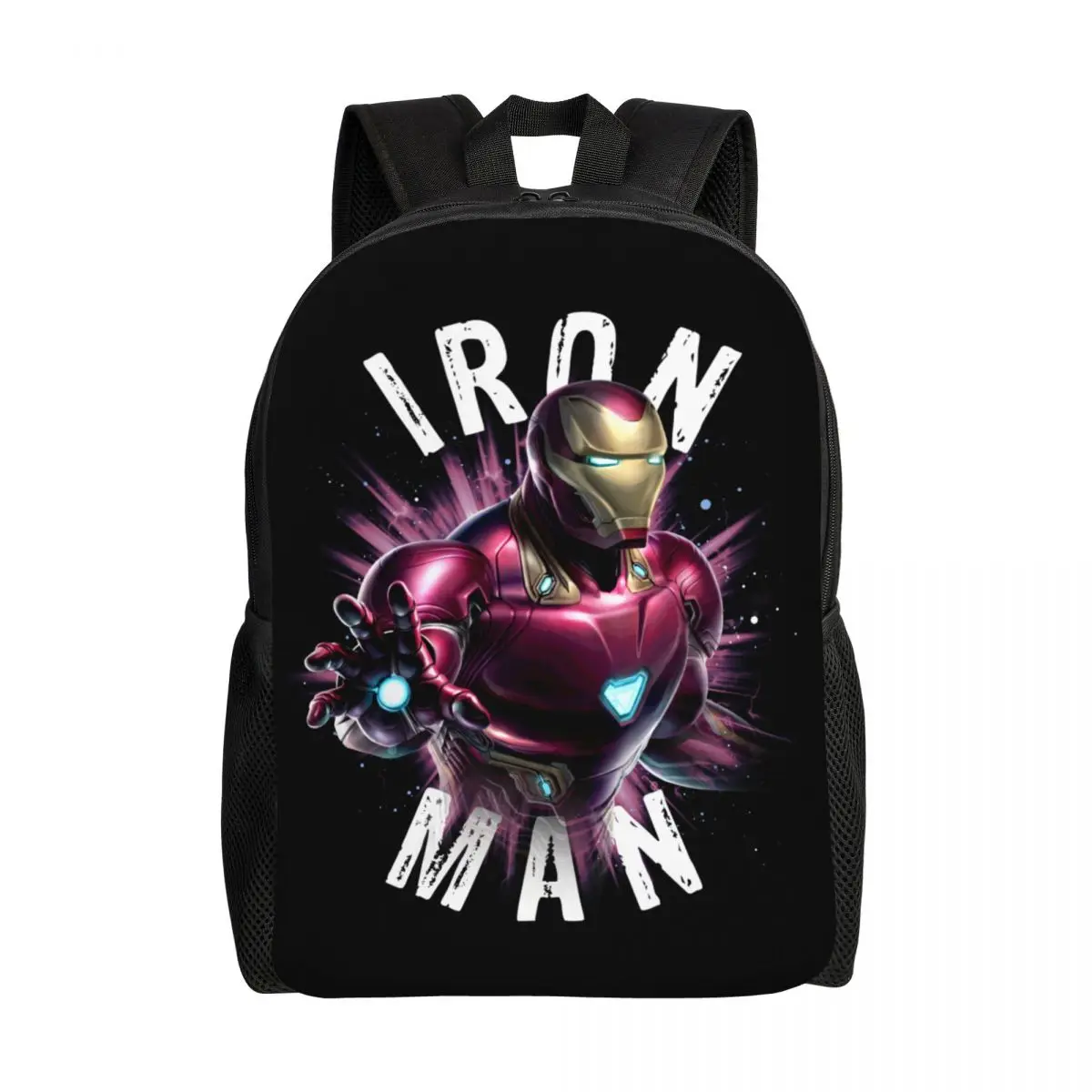 Custom 3D Printing Iron Man Burst Backpack for Boys Girls School College Travel Bags Men Women Bookbag Fits 15 Inch Laptop