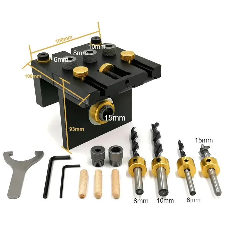 

Multifunction Woodworking Doweling Jig Kit Adjustable Drilling Guide Puncher Locator For Furniture Connecting Carpentry Tool New