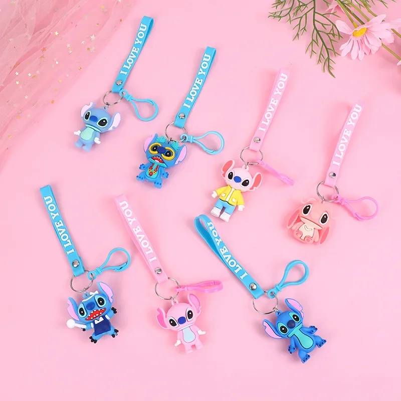 Cute Disney Lilo & Stitch Keychain Cartoon Anime Stitch Bag Pendant Fashion Couple Doll Jewellery Decoration for Kids Toys Gifts