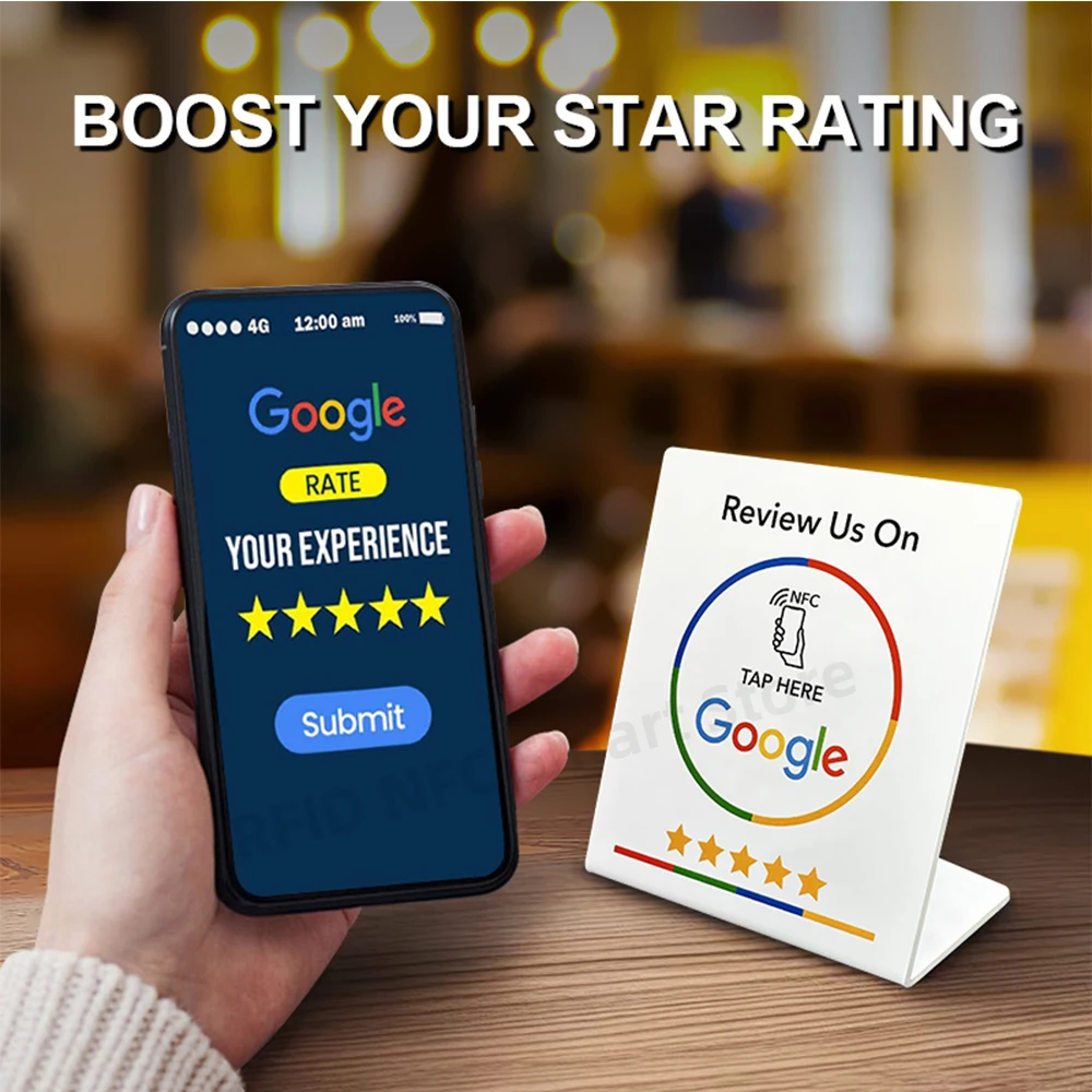 Подставка NFC, брендовый кронштейн, 13,56 МГц, программируемая карта обзора Google, NFC, карта обзоров Google, поддержка персонализированной настройки